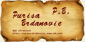 Puriša Brdanović vizit kartica